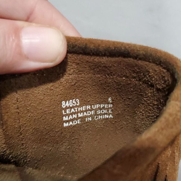 Minnetonka 2 Layer Fringe Boots in Brown Size 6 - Picture 13 of 13